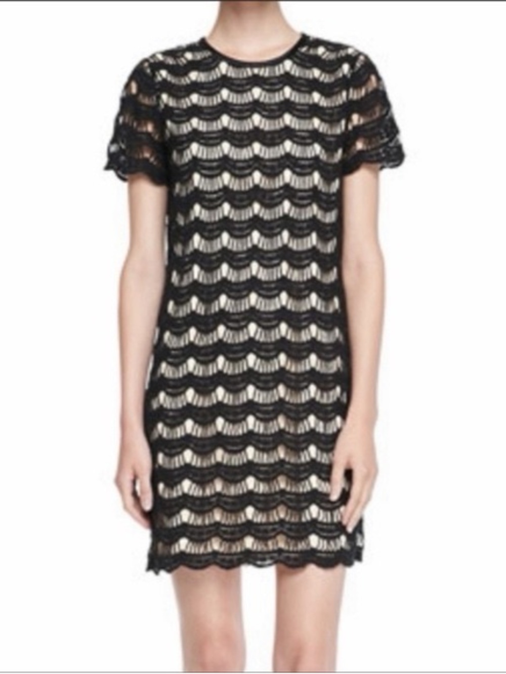 Kate Spade Lace Overlay Short Sleeve Shift Dress